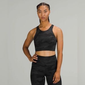 Lululemon Wonder Train Long Line Heritage 365 Camo Deep Coal Multi Sports Bra